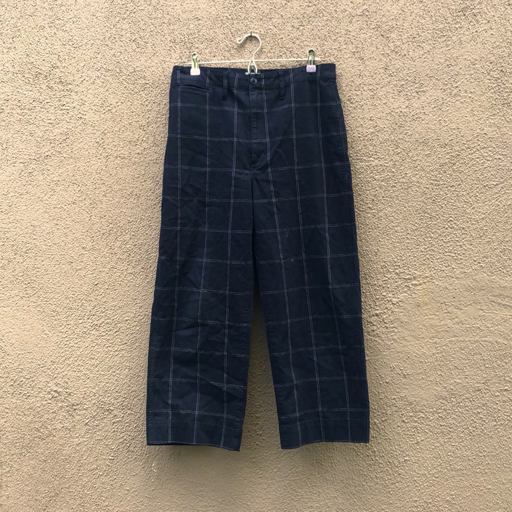 Madewell Checkered Straight Legged Black Pant